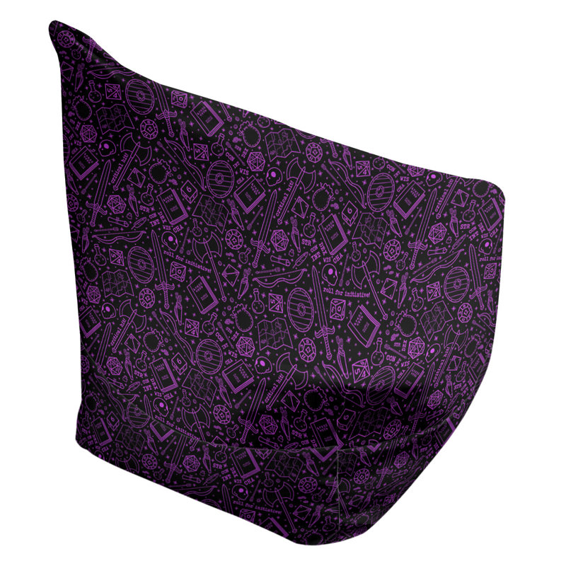 Sac de pois Leffel, H 120 po x L 31 po x P 60 po, Rembourrage poly, Noir / Violet