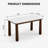 Mid-Century Modern Rectangular Dining Table, 63 Inch White Sintered Stone Top with Walnut Frame