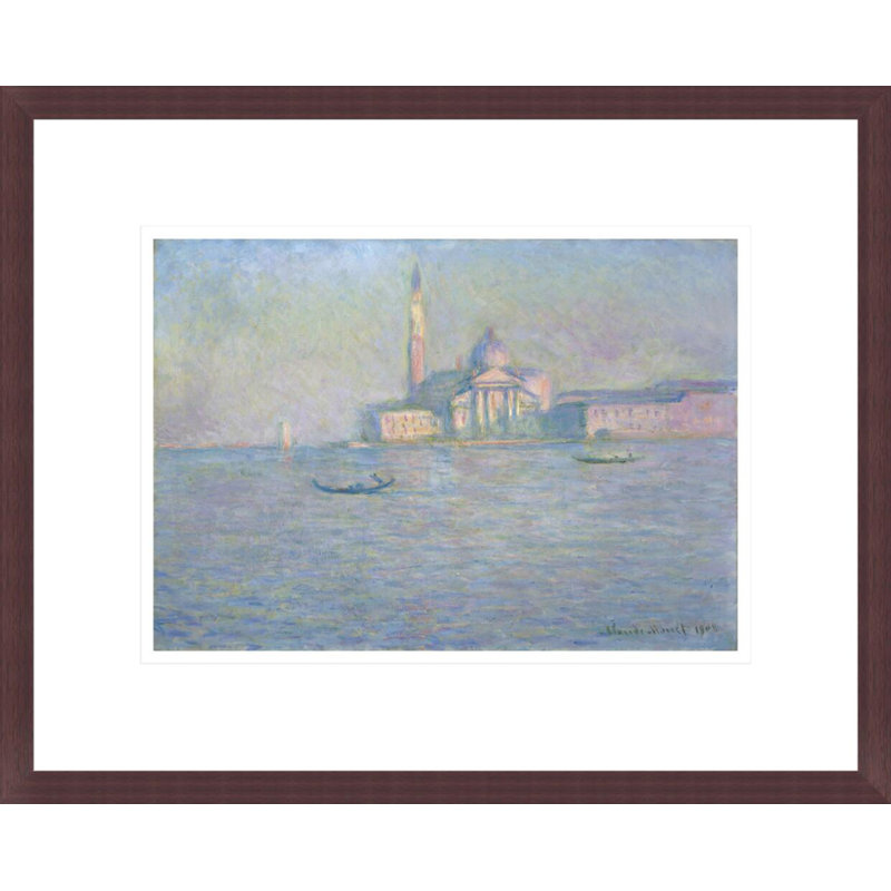 «The Church of San Giorgio Maggiera Venice» par Claude Monet, impression giclée encadrée, H 13,51 po x l 16,75 po
