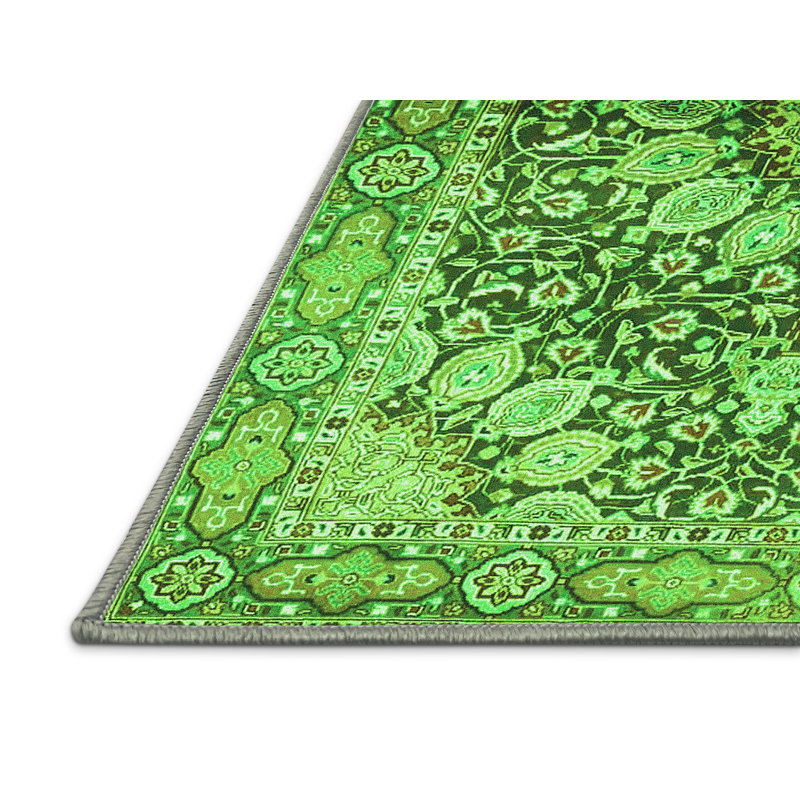 Aminoor Washable Oriental Indoor Rug, Rectangle 7' x 9'