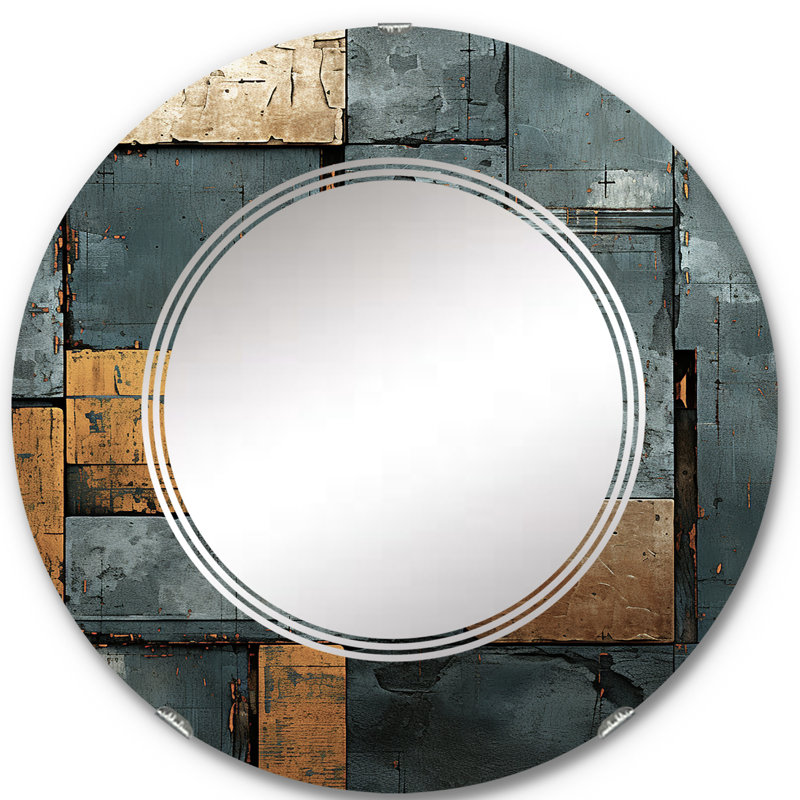 Rakiura - Miroir mural moderne rond, 24 po x 24 po
