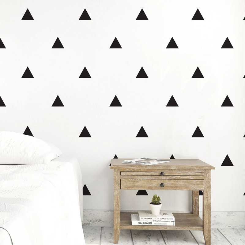 Adhésif décoratif triangles, Noir