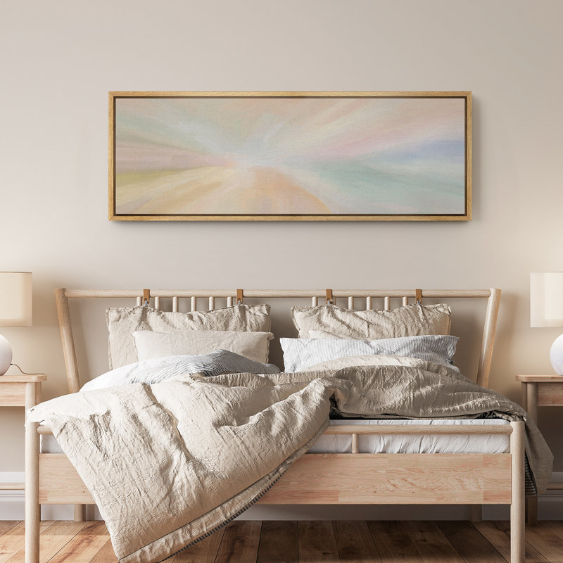 Abstrait arc-en-ciel coloré, imprimé, minimaliste, moderne, panoramique, horizontal, Boho, décoration murale, Naturel