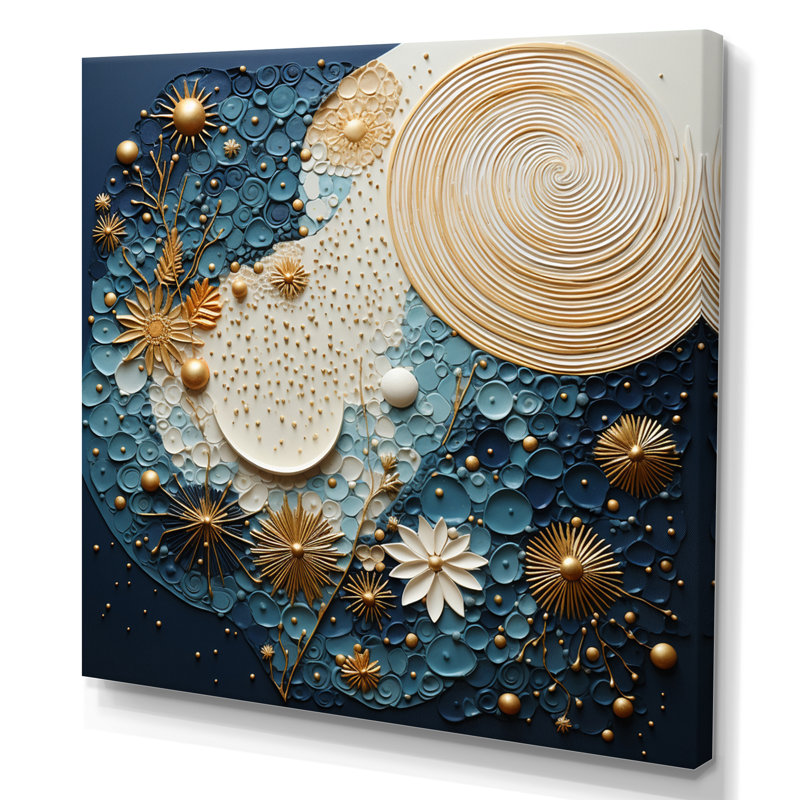 Celestial Harmony II - Abstract Collages Canvas Prints, H 30 po x l 30 po x P 1 po, Toile tendue