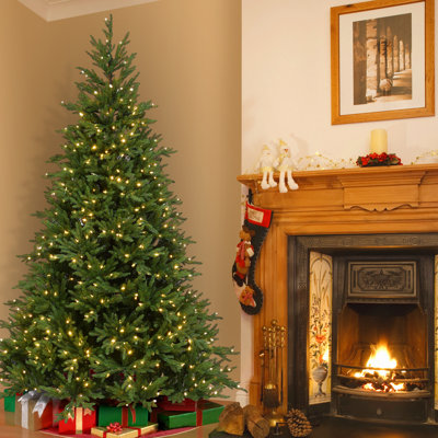Arbre de Noël artificiel épinette vert 7,5 pi avec 800 lumières DEL