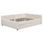 Lit plateforme double tapissier avec USB et 2 tiroirs