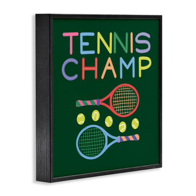 Giclée encadrée, raquette et balles de tennis, design de Sazerelli Designs