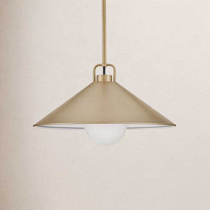 Zoë 1 - Light Lacquered Brass Single Pendant, Lacquered Brass