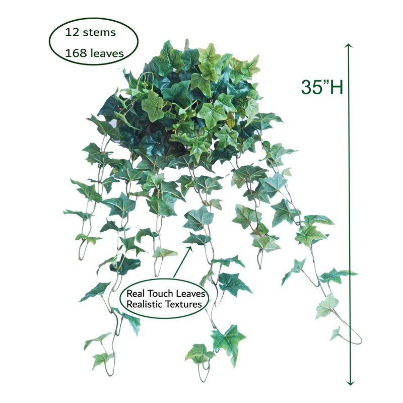 Faux Ivy Plant, 35" H x 22" W x 4" D
