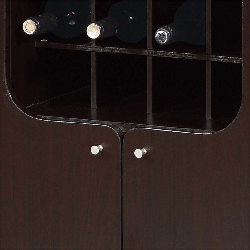 Armoire à vin Cocoa rouge avec deux portes Porte-bouteilles de vin amovible