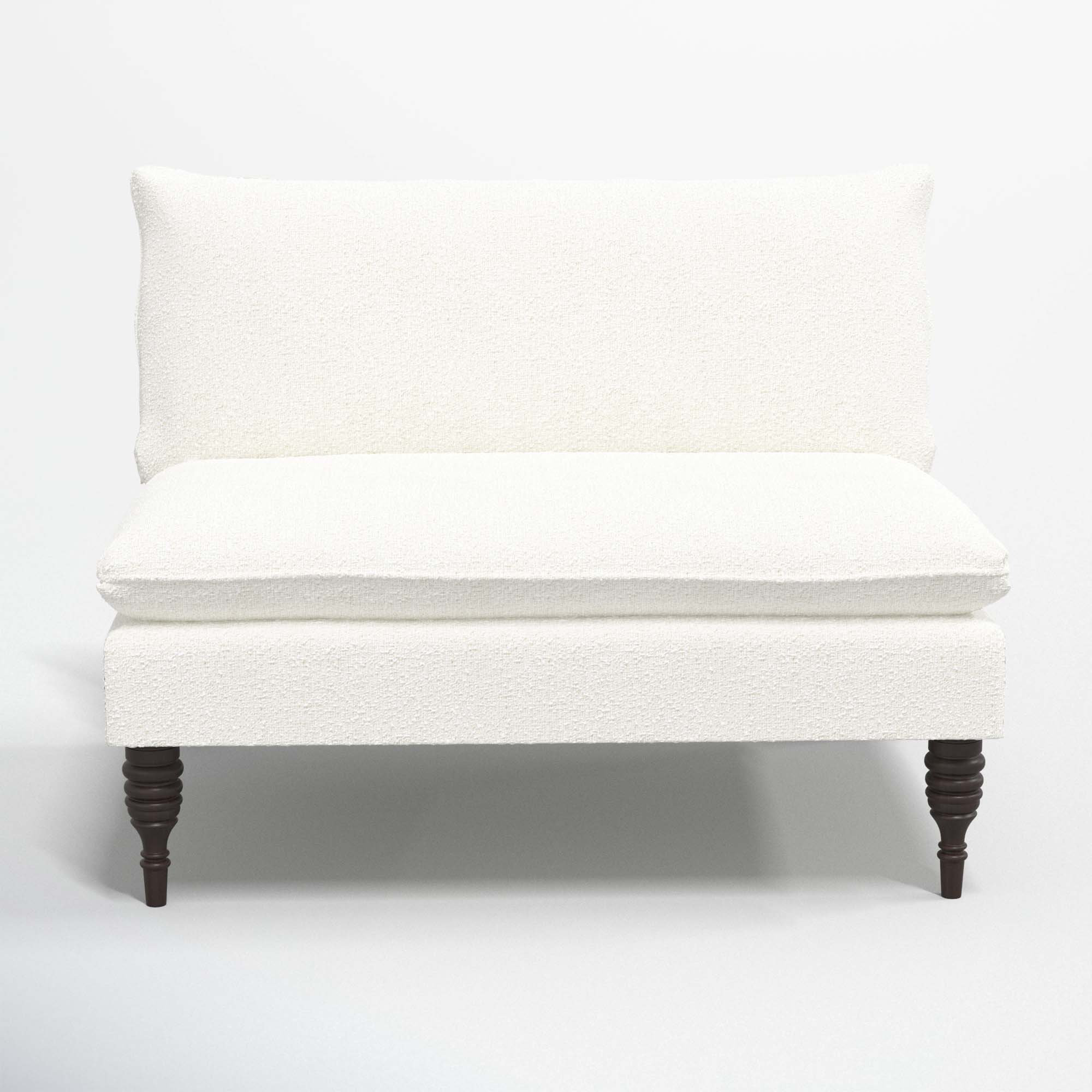Varick 47'' Upholstered Settee, Classic Snow Boucle