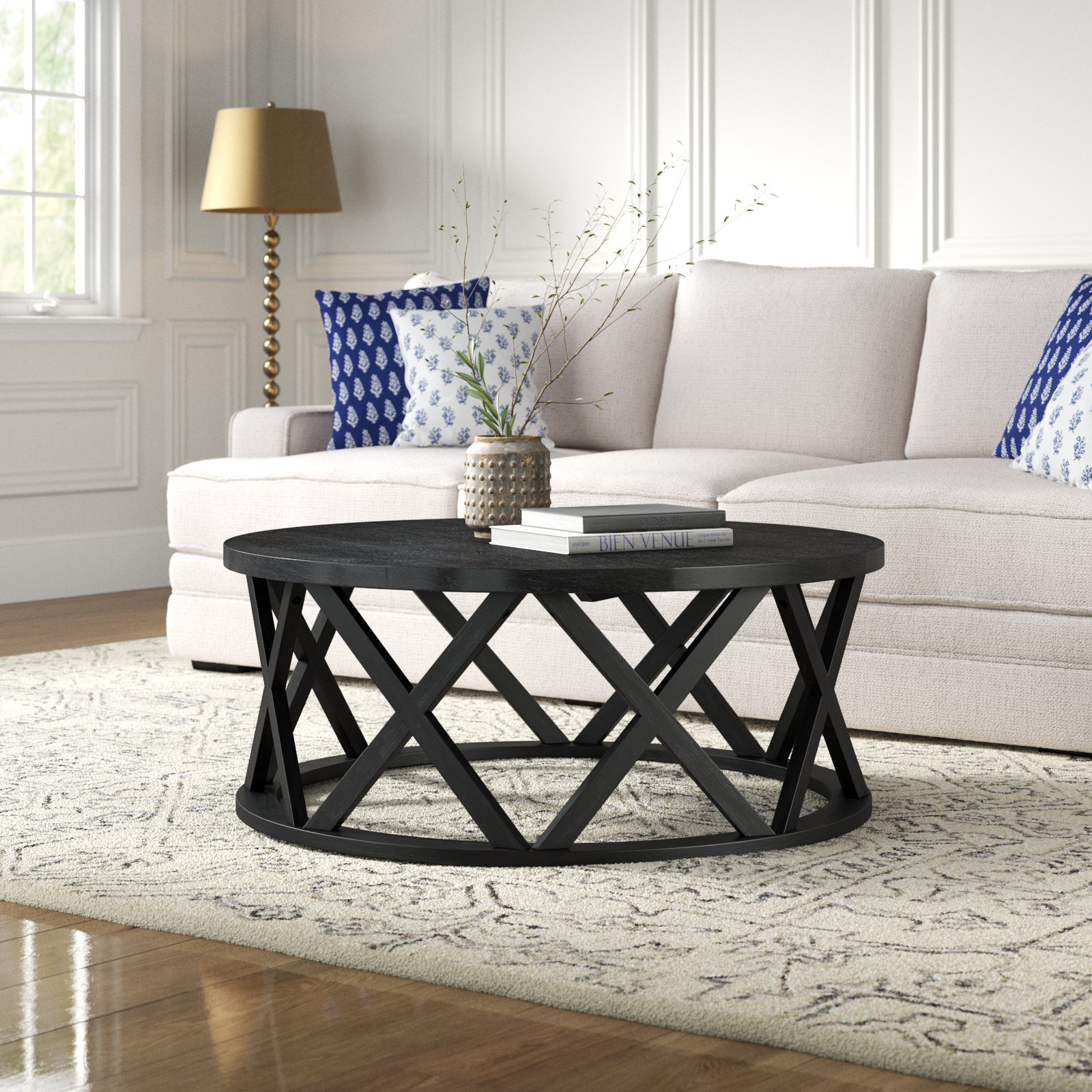 Royale Solid Wood Coffee Table, Black