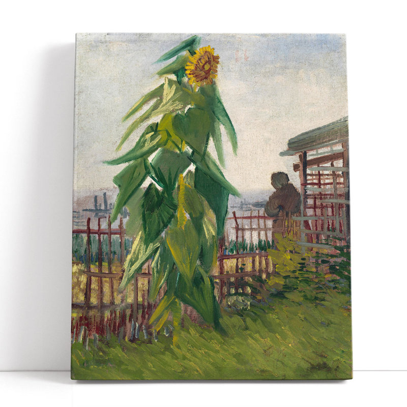 Allotment with Sunflower, 1887 - reproduction d'art sur toile, H 30 po x l 20 po