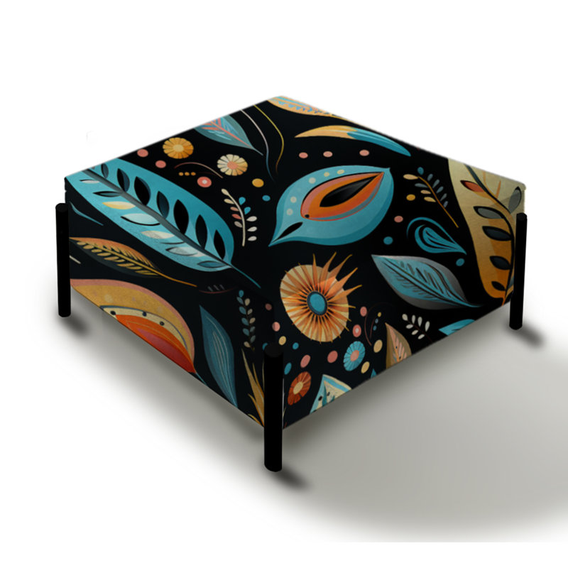 Tribal Frivolity Boho Pattern - Boho Large Square Ottoman