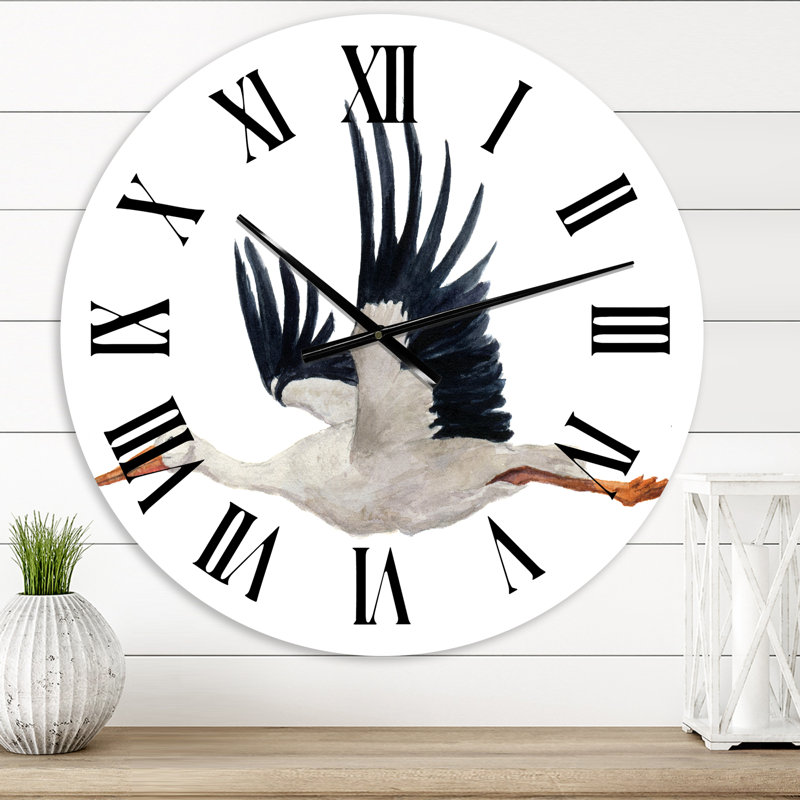 Cigogne volante - Cigogne blanche - Horloge murale traditionnelle, Petit
