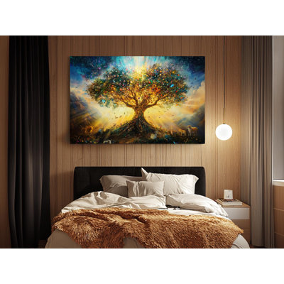 Ancient Mystical Tree of Life on High-Quality Canvas Print - Handcrafted Wall Decor - Stylish Art - Gift - Wall Decor, Painting Reproduction