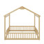 Lit double simple de style maison avec clôture, garde-corps et sans porte-559166022
