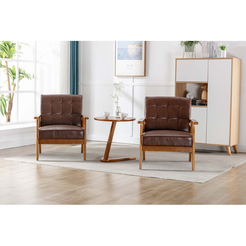 Fauteuil Krysteen de 25,39 po de largeur, Similicuir brun