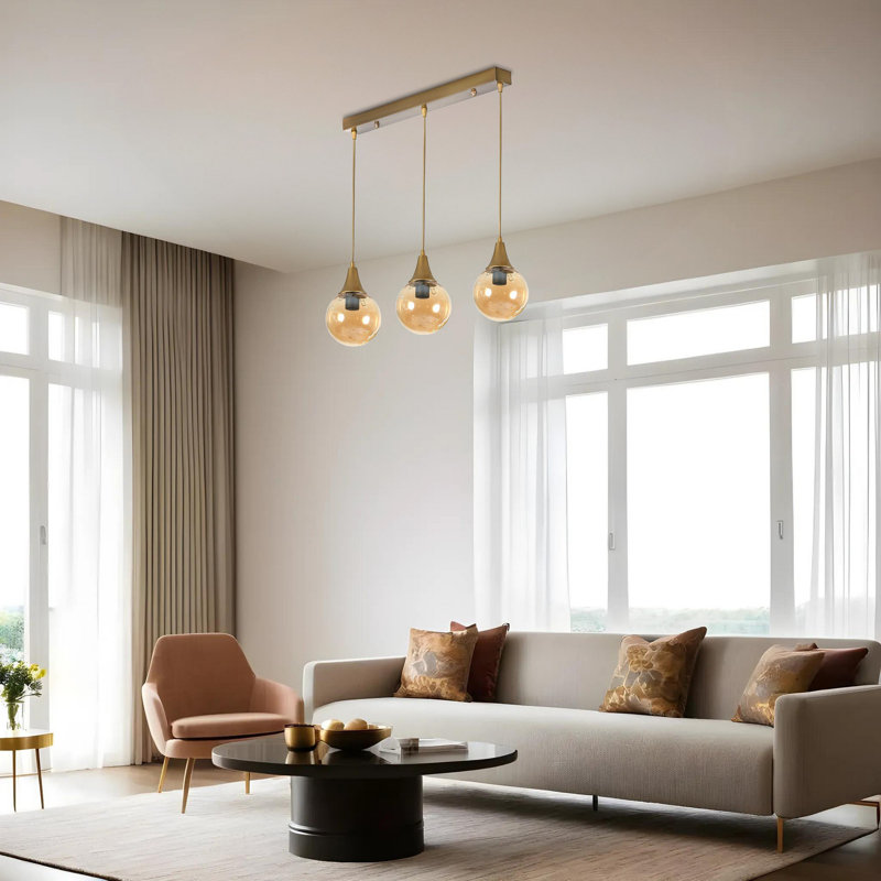Chandle Chandelier, Gold/Amber