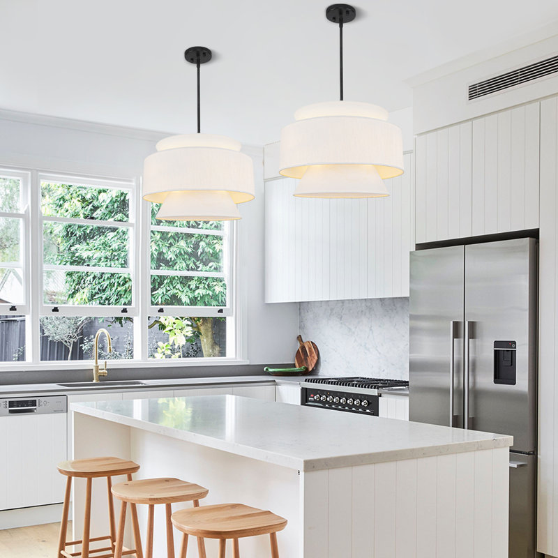 18" Modern 4-light Dimmable Drum Chandelier