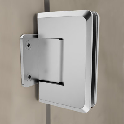Charnière de porte de douche à fixation murale réglable en verre de 3/8 po et 1/2 po d'épaisseur avec plaque arrière courte de type satiné