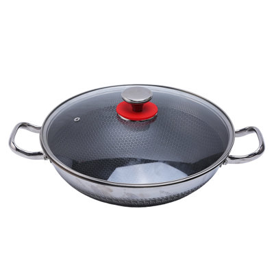 HKFUYULINTECHLIMITED Wok Pan Stainless Steel Sauteuse Pan