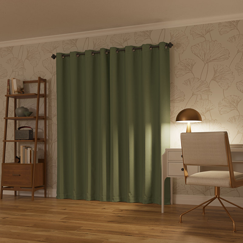 Sage Green 63" Blackout Polyester Grommet Curtain Panel