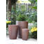 Pot de fleurs rond et fin - (Argile) Grand pot en terre cuite, lot de 3 - Intérieur/Extérieur