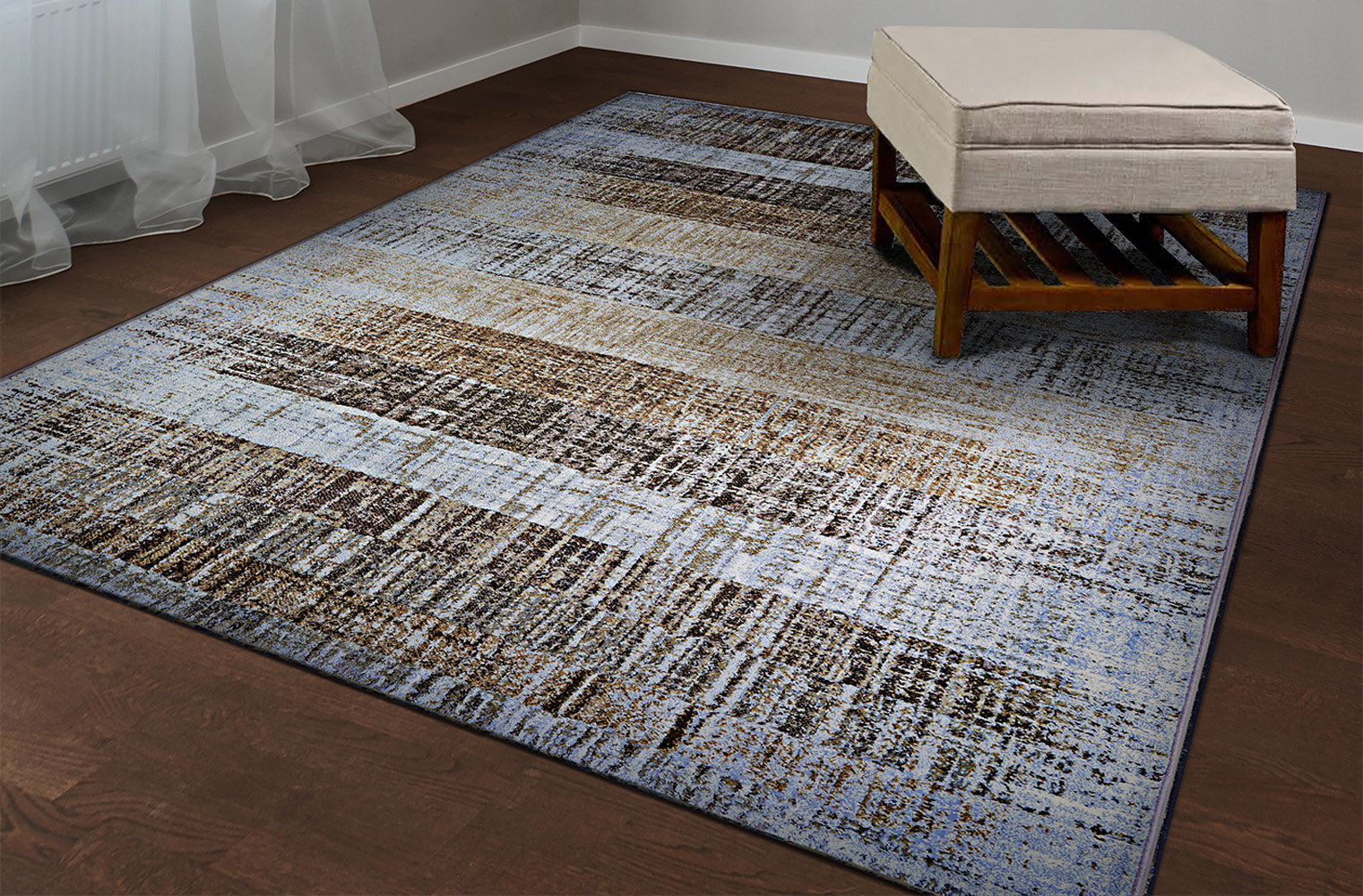 17 Stories Kellems Distress Plank Bark Area Rug | Wayfair