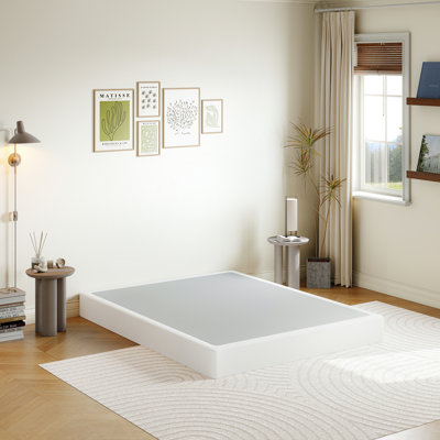 1500lb Heavy Duty Metal Box Spring - 6-inch Noise-Free Mattress Foundation with Removable Washable Cover, Tool-Free Assembly for Queen Size