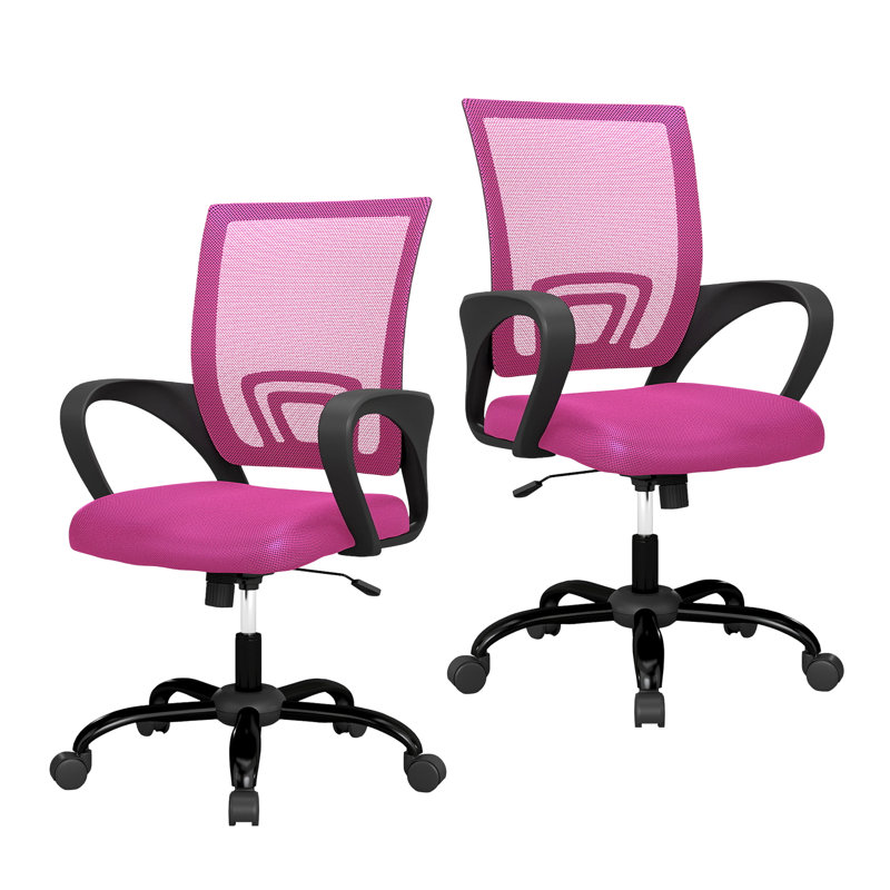 Chaise de bureau en filet, Rose