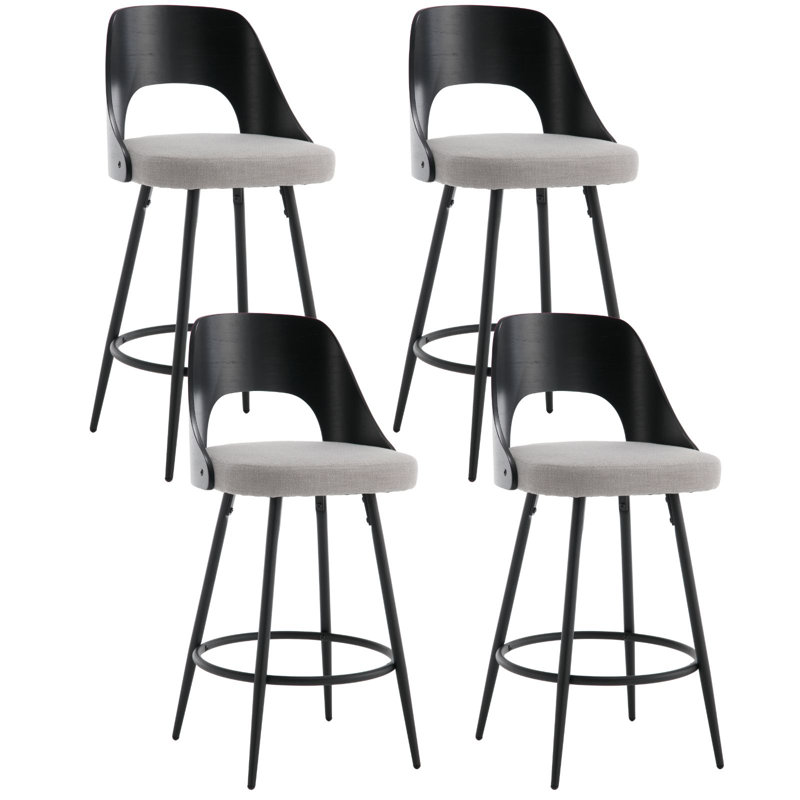 Kawakami Upholstered Counter Stool with Metal Frame, Gray/Black