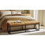 Banc en cuir véritable industriel moderne l 60 po Anahli-196138410