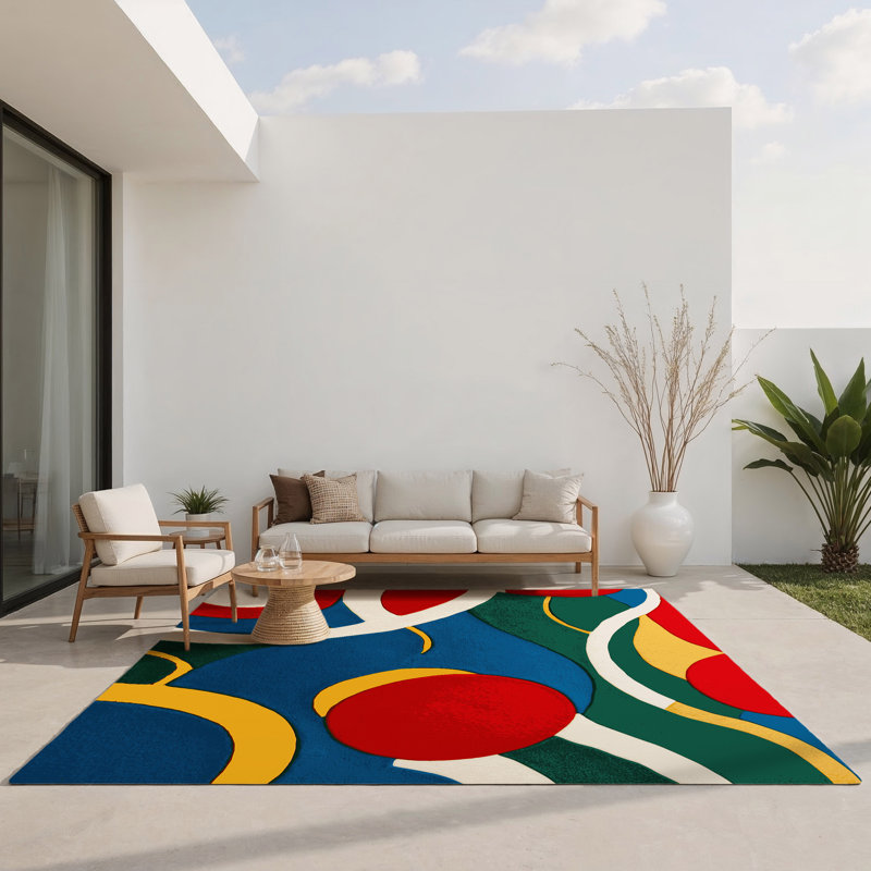 Tapis intérieur et extérieur Retro Horizon, Rectangle 1 pi 6 po x 2 pi 6 po