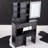 29.2" Small Size Left Drawer Desktop Vanity Table + Cushioned Stool