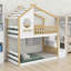 Lit superposé, lit maison, rangement intégré et garde-corps