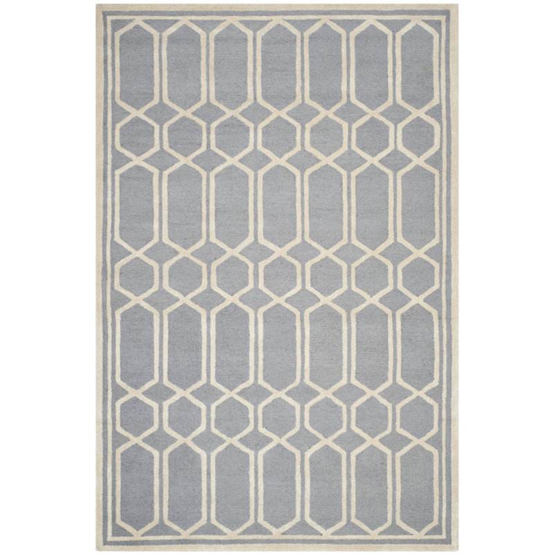 Zeppelin Geometric Wool Hand Woven Area Rug, Rectangle 122 x 183 cm