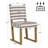 Modern Striped Fabric Dining Chairs, Solid Wood Sled Leg Base - (Set of 2)-555015675-555015673