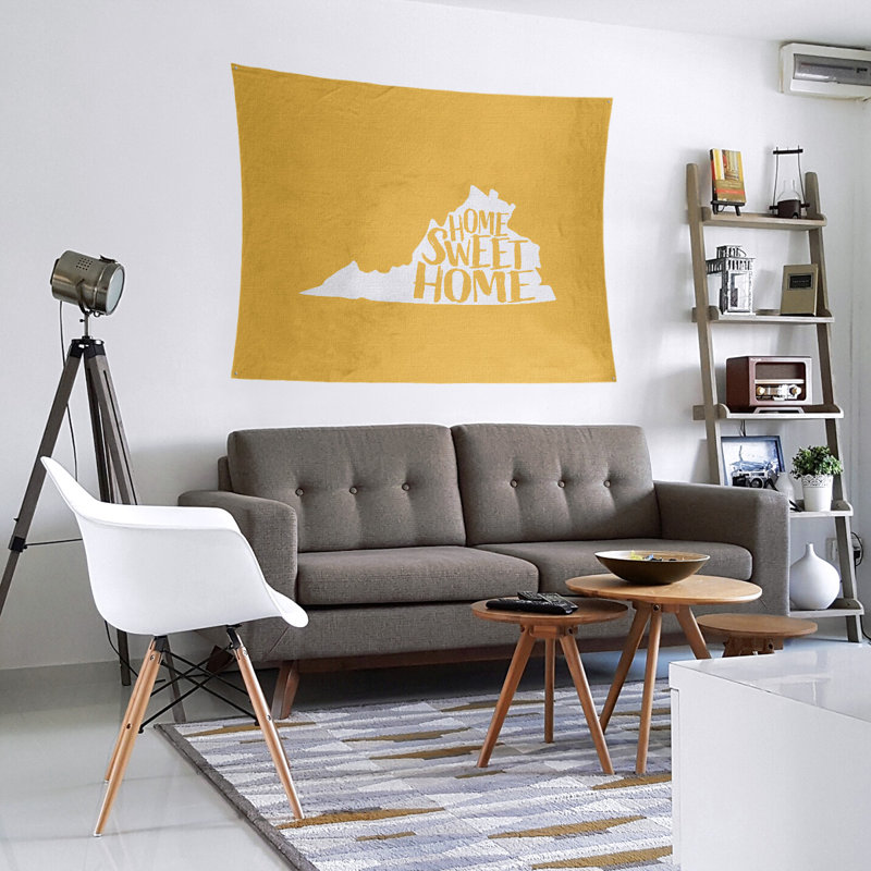Tapisserie «Home Sweet Virginia», H 27,5 po x l 37,5 po, Jaune