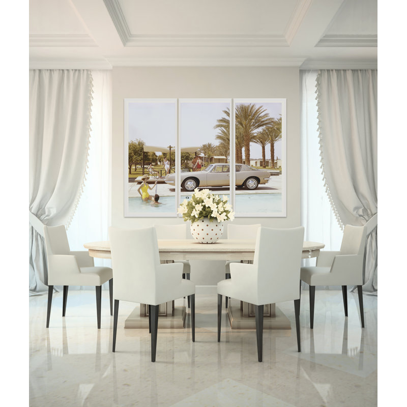 Friends Having Fun Near Pool Giclee Print by Getty Images