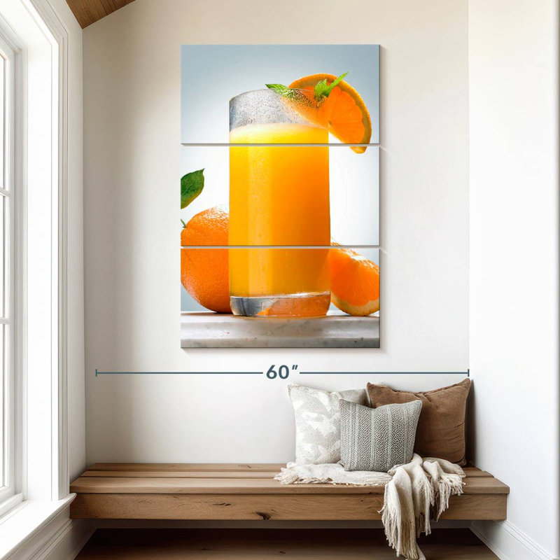 Yarlin Glass Of Orange Juice, 50" H x 32" W