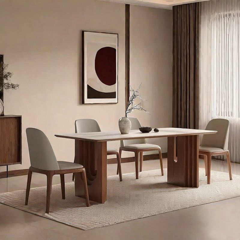 Ensemble de table de salle à manger rectangulaire de style nordique, H 29,53 po x L 62,99 po x l 31,5 po
