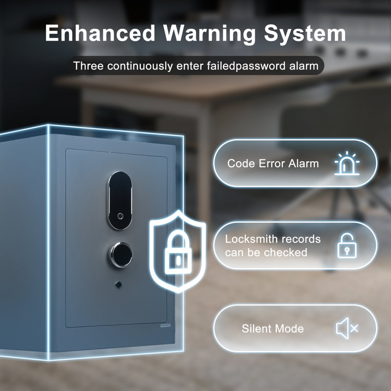 75mm Plate Steel Fingerprint Safe With Glass Partition, Hidden Storage & Alarm System – Fireproof Home/office Vault