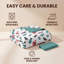 Ensemble de literie et de rideaux 9 pièces, couvre-lit matelassé à imprimé de plumes bleu sarcelle avec 6 panneaux de fenêtre assortis et 2 taies décoratives, couvre-lit toutes saisons en microfibre, adapté aux animaux de compagnie-129124539