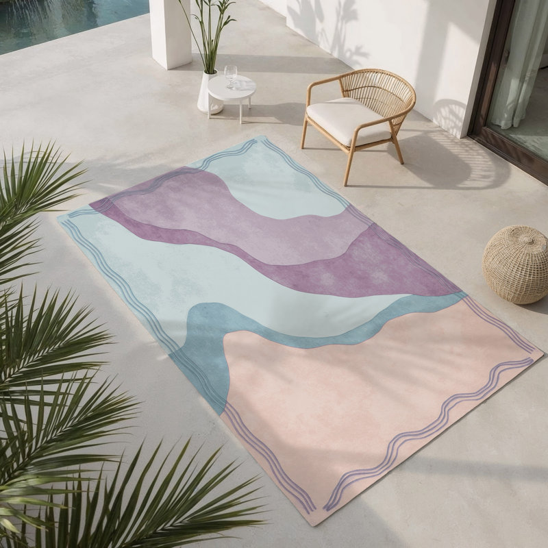 Aqua Whisper Indoor And Outdoor Area Rug, Rectangle 9' x 12'