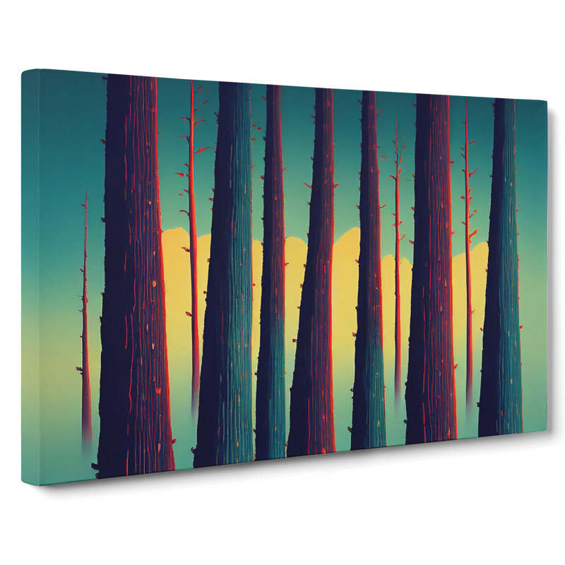 Modern Pine Tree Forest Vol.1 - Wrapped Canvas, 50cm H x 76cm W x 3cm D