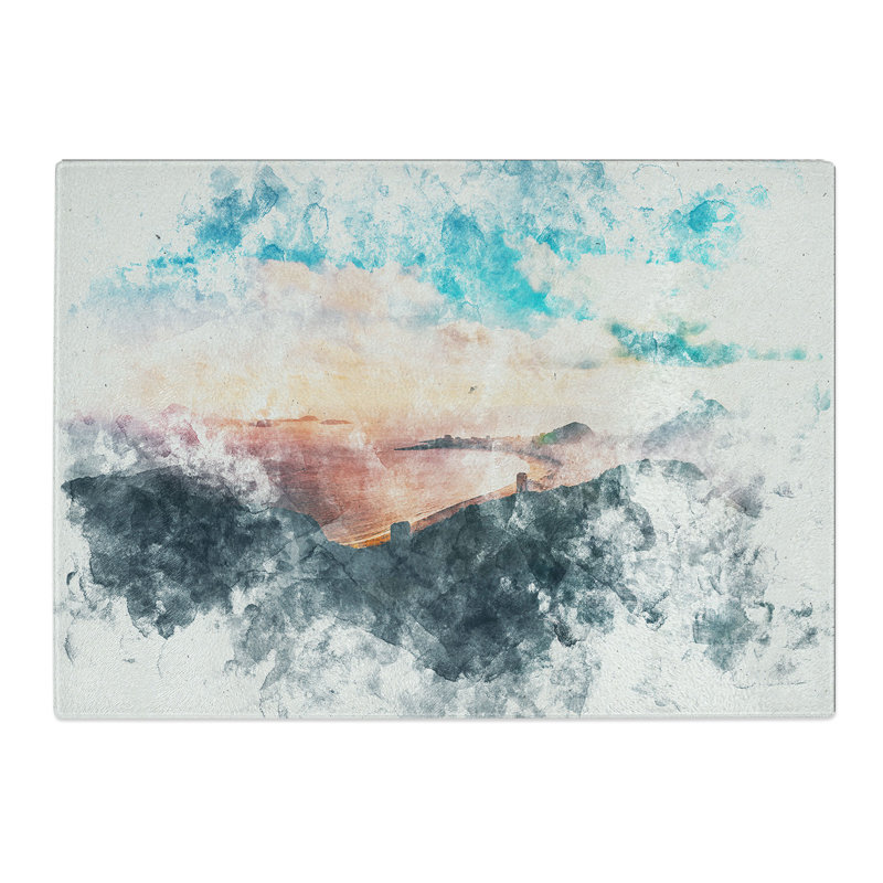 Tempered Glass Copacabana Beach in Rio De Janeiro Chopping Board, 28.5 cm x 39 cm
