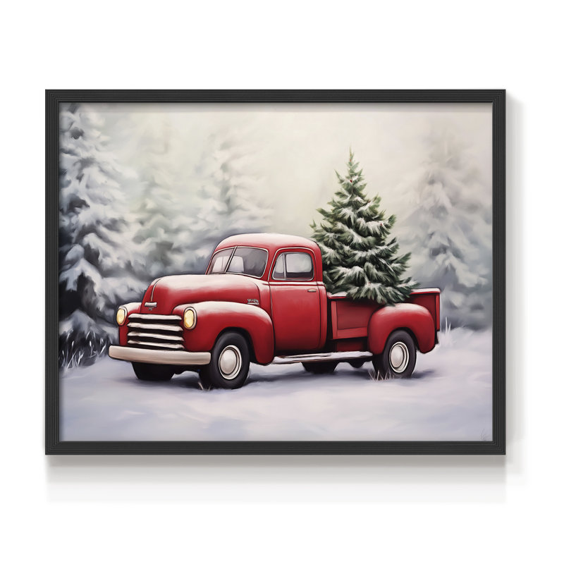 «Chirstmas Art» - cmxxxvi - reproduction encadrée, H 22 po x l 28 po, Noir, noir, noir, noir