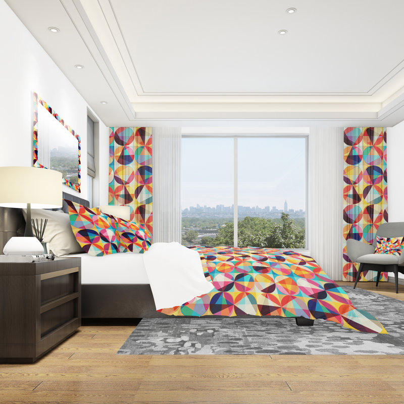 Housse de couette en microfibre moderne et contemporaine, Housse de couette très grand + 2 taies décoratives