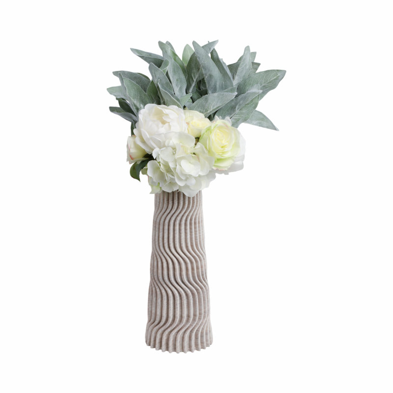 Latitude Run® Burton Large 3D Printed Porcelain Vase, 14" H x 5" W x 5" D